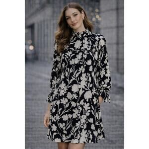 Olivia James The Label Lucy Floral Mini Dress Exotica Black Women's Size M NWT